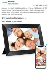 Frameo 10.1 Inch Wifi Digital Picture Frame, 1280X800 HD IPS Touch Screen Photo 