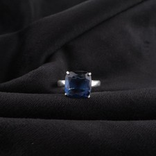 London Blue Topaz Gemstone 925 Sterling Silver Jewelry Handcrafted Ring For Wife