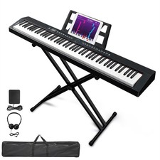 Ktaxon 88-Key Full Size Semi-Weighted Digital Piano With X-Shape Stand MIDI US