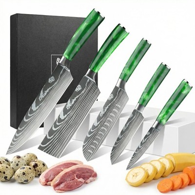 Mdhand Professional Kitchen Knives 5PCS Chef Knife Set Sharp Cooking Knives