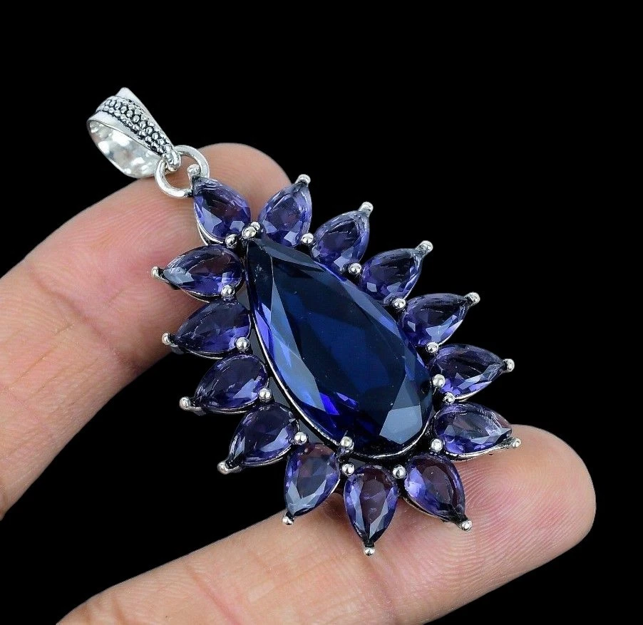 Tanzanite gemstone handmade 925 sterling silver jewelry pendant - Image 2 of 4