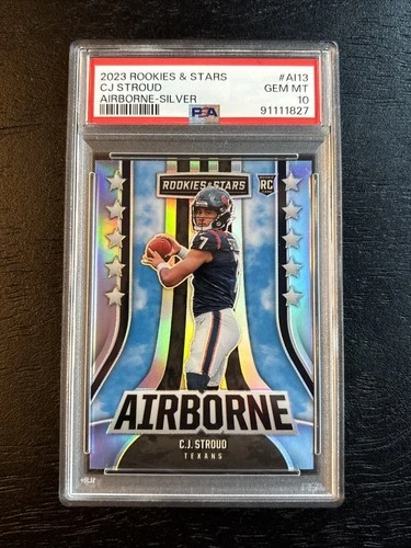 2023 CJ STROUD ROOKIES AND STARS AIRBORNE SILVER PSA 10 #AI13 RC TEXANS
