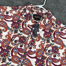 Cremieux Shirt Mens 4XB Big White Paisley Short Sleeve Button Up Casual New