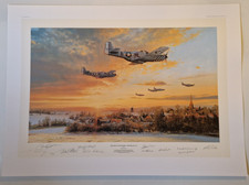 Return to Duxford Winter of 44 - Robert Taylor Print -P51 Mustangs -Multi signed