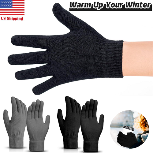 2Pairs Winter Magic Finger Gloves Knitted Warm Stretchy Unisex Glove Gift USA - Picture 1 of 17