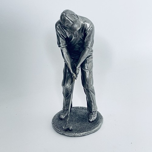 Vintage Golf Golfer Man Putting Pewter Figurine 10 cm 310 grams Excellent Cond. - Picture 14 of 17