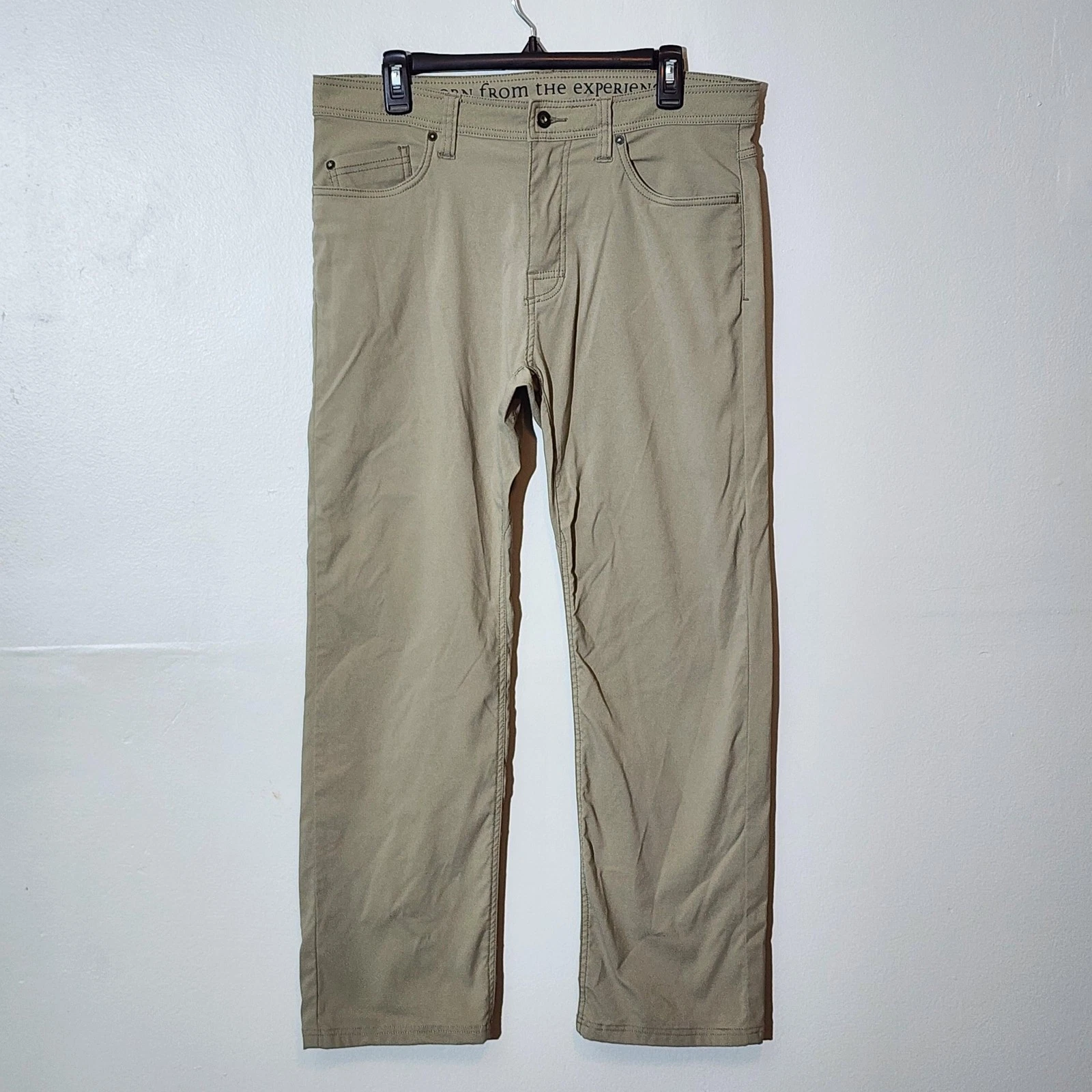 prAna Pants Mens 34x32 Khaki Slim Fit Stretch M4BN32312 Outdoor Hiking Casual