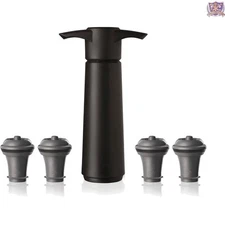Wine Saver Vacuum Pump Kit with 4 Plastic Stoppers for Red White Wine Preserv...