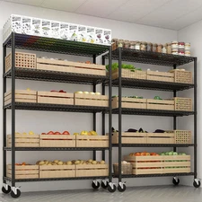 55x23x75" 4/5 Tier Adjustable Carbon Steel Wire Shelving Unit Rack for Garage