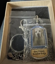 New in box KIRKS FOLLY PHOTO BEST FRIENDS RAINBOW BRIDGE NECKLACE KEYCHAIN SET 