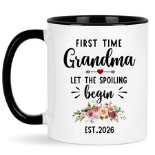 First Time Grandma Gifts, Promoted to Grandmas Est 2026 Mug, Pregnancy Announ...