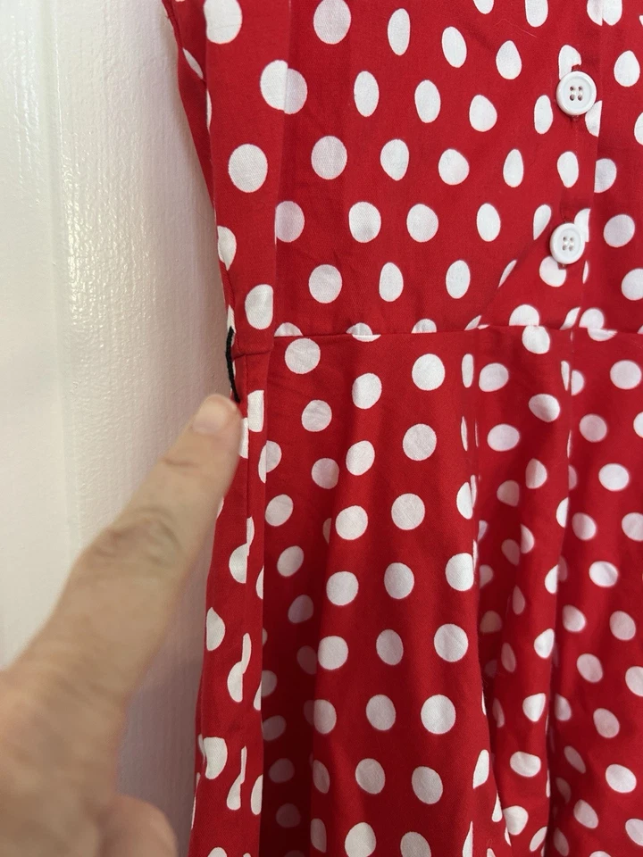 Vestido Grace Karin Rojo Blanco Polkadot Circular Niñas Vestido Sin Mangas 11-12 Minnie Foto 4 de 4