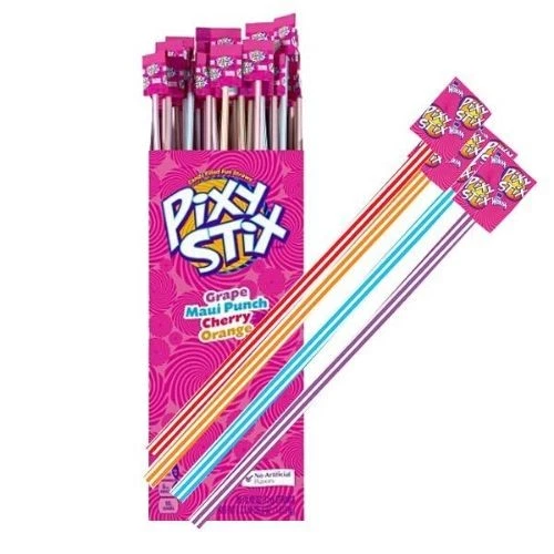 85 Pcs Giant Pixy Stix Candy Grape Cherry Orange Maui Punch / Blue Raspberry image 1