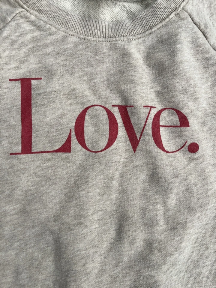 Sudadera Cuello Redondo Floral Corazón Amor San Valentín Corte Redondo Avena Niñas Grande Foto 3 de 4