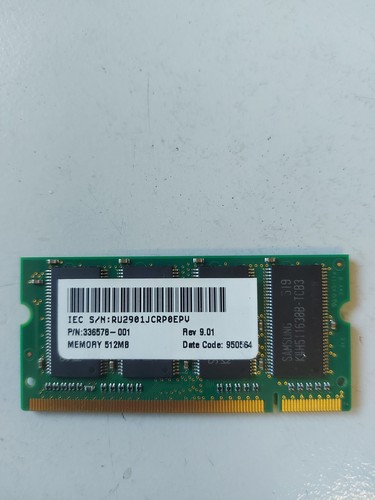 Samsung HP 512MB PC2700 DDR SoDimm Mem-Modul (336578-001 M470L6524BT0-CB3) REF - Bild 2 von 2