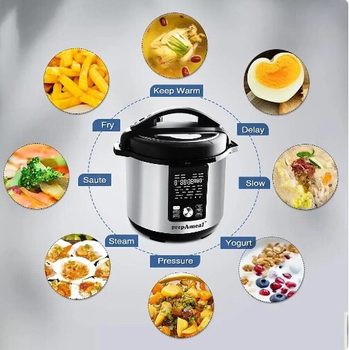 8Qt Pressure Cooker Air Fryer Combo with Pressure Lid and Air