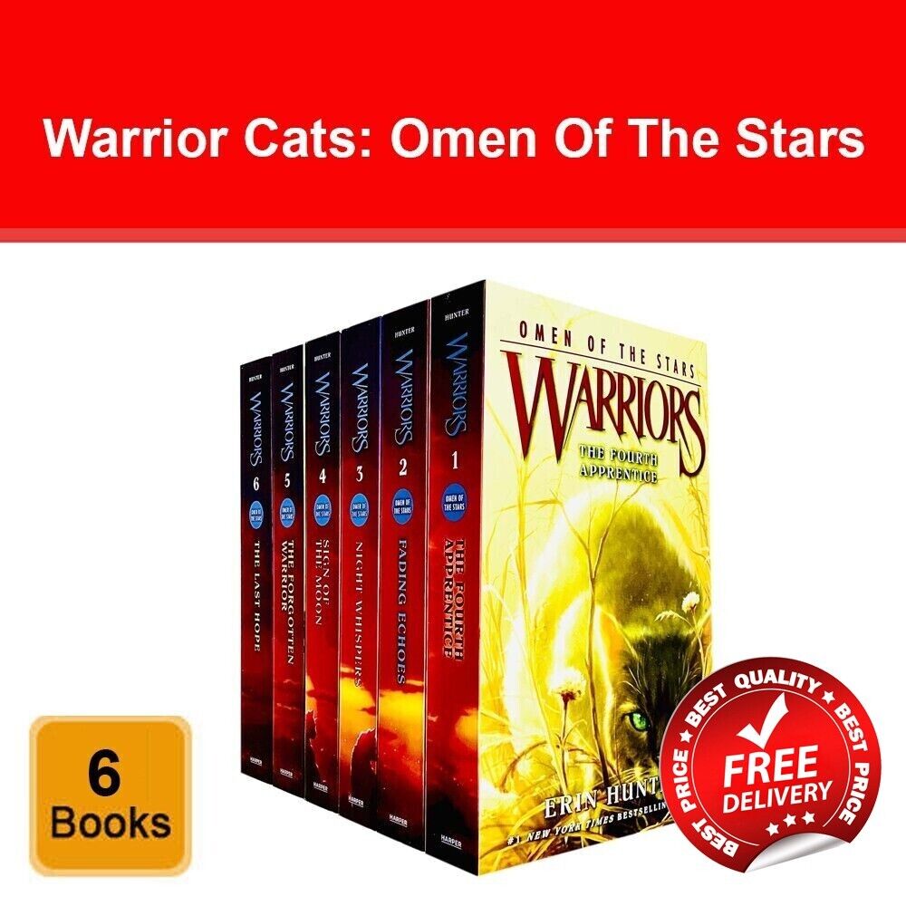 Warrior Cats Series 4 Omen Of The Stars Books 1 - 6 Collection Set