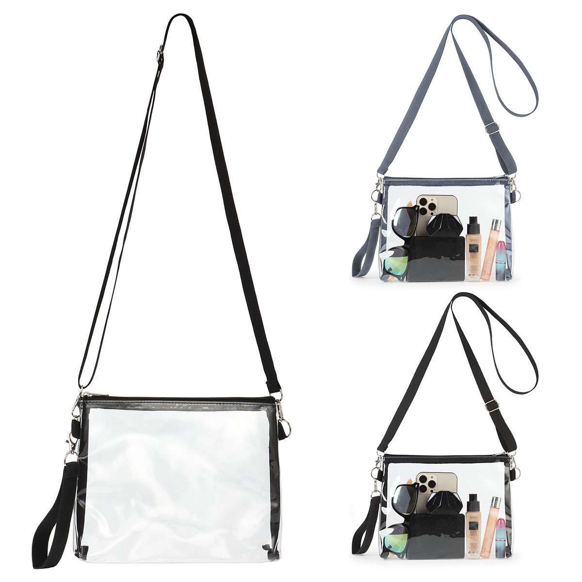 Clear PVC Sling Bag Transparent Stadium Shoulder Crossbody  display picture 3