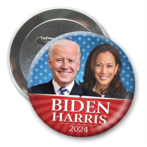 Joe Biden Kamala Harris 2024 botones más grandes de 3" - Paquete de 2 insignias de prendedor foto jugate - Imagen 4 de 4