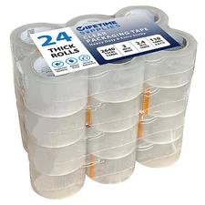 24 Rolls 3" x 110yd Clear Packing Tape - Heavy Duty Shipping & Carton Sealing