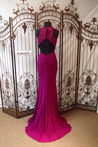 V653 FAVIANA 7909 SZ 0 WILD ORCHID $368 V104 #38 PROM PAGEANT FORMAL GOWN DRESS - Picture 8 of 12