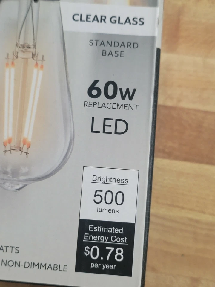 Feit Electric 60-Watt ST19 Non-Dimmable Clear Glass Vintage LED (T3) - Image 4 of 4