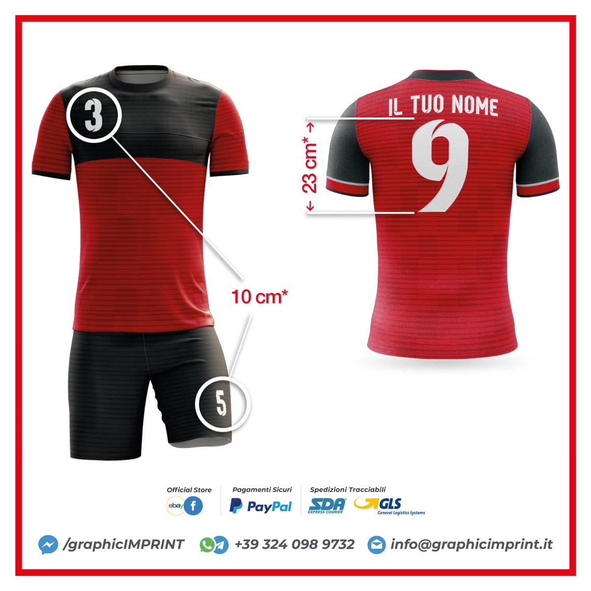 Kit numeri maglie best sale calcio
