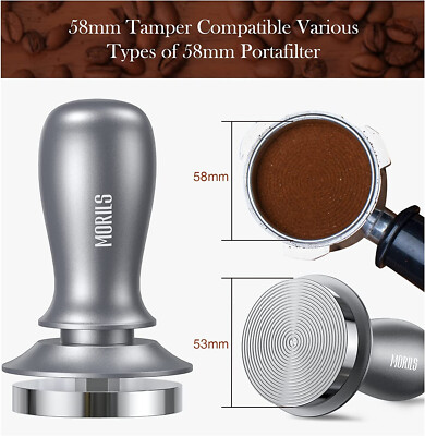 Koffiestamper 54mm - 304 RVS Dubbele Veer Stamper 30 Lb Met Accessoireset