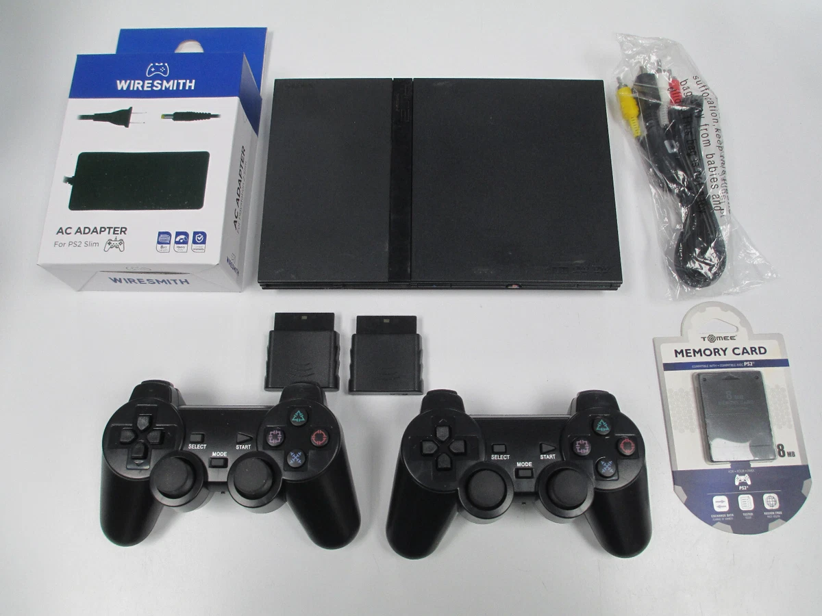 🔥💫Sony PlayStation 2- Slim PS2 Black SCPH-79001 2 Wireless Controllers  💫🔥