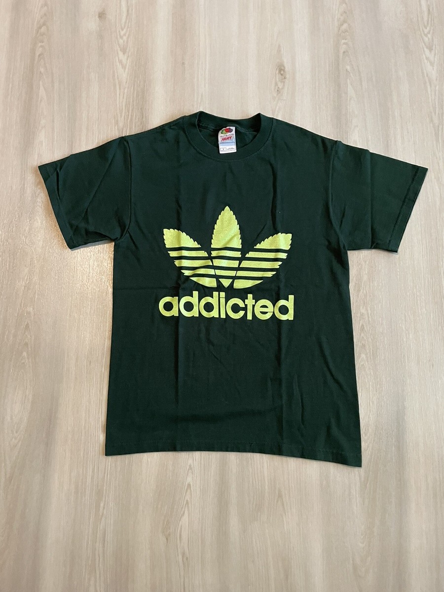 Vintage 90s Addicted Weedidas Marijuana 420 Shirt Mens Small | eBay