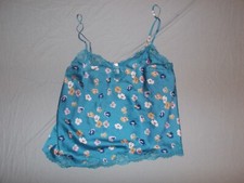 NWT Victoria  Secret Blue/green Floral Lace Cami Tank Large Dainty Whimsical