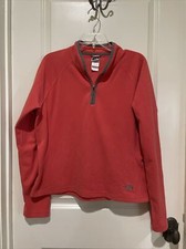 The North Face 1/4 Zip Coral Gray Micro Fleece Classic Pullover Womens XL