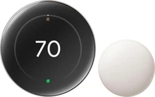 Google Nest Learning Thermostat (4th gen) w/ Temperature Sensor (2nd gen) Silver
