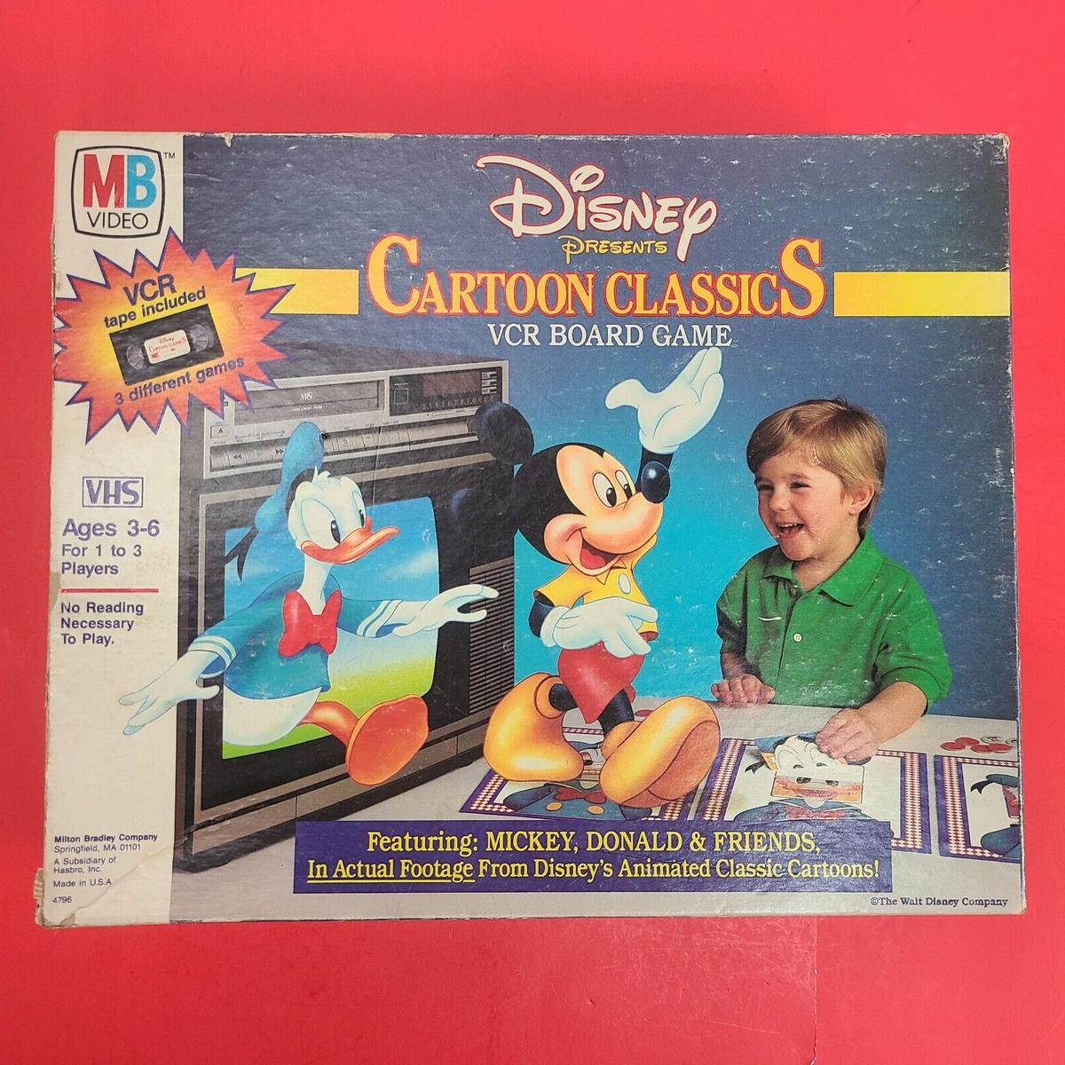 1980年代★ミルトン ブラッドリー/ディズニー/ミッキー/カードゲーム Disney Cartoon Classics VCR Board Game Vintage Milton Bradley 1986
