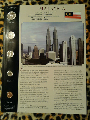 Coins from Around the World Malaysia BU UNC 1,5,10,20,50 Sen 2005
