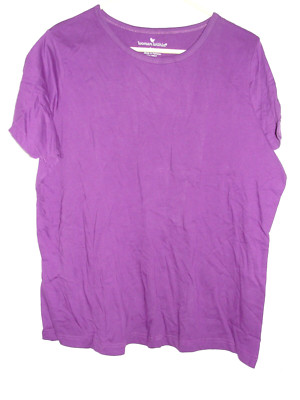 Women's Woman Within Crew Neck Purple T-Shirt - Size Small (12W) - NWOT