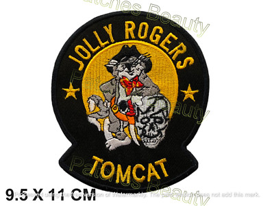 F-14 Kampfjets Jolly Rogers Tom Cat USA Navy Militär Bügelbild Aufnäher Patch N-766