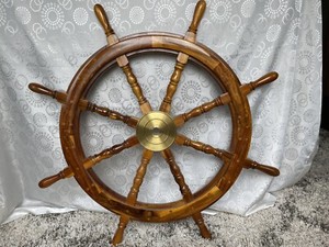 Naval Pirate Tall Ship Ocean Solid Wood Ships Wheel 36”