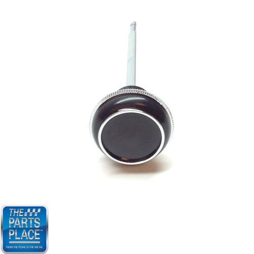7081 Firebird TransAm Black Headlight Switch Knob & Shaft W/Chrome
