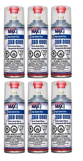 SprayMax 3680069 2K High Speed Clear Coat Aerosol Spray USC Clearcoat (6  Pack)