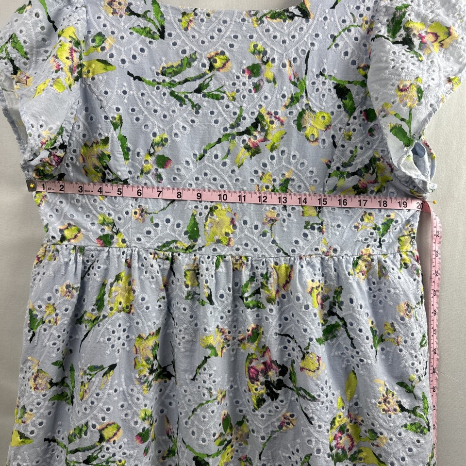 Adyson Parker Eyelet Babydoll Dress Womens Size 1X Blue Floral Cottage ...