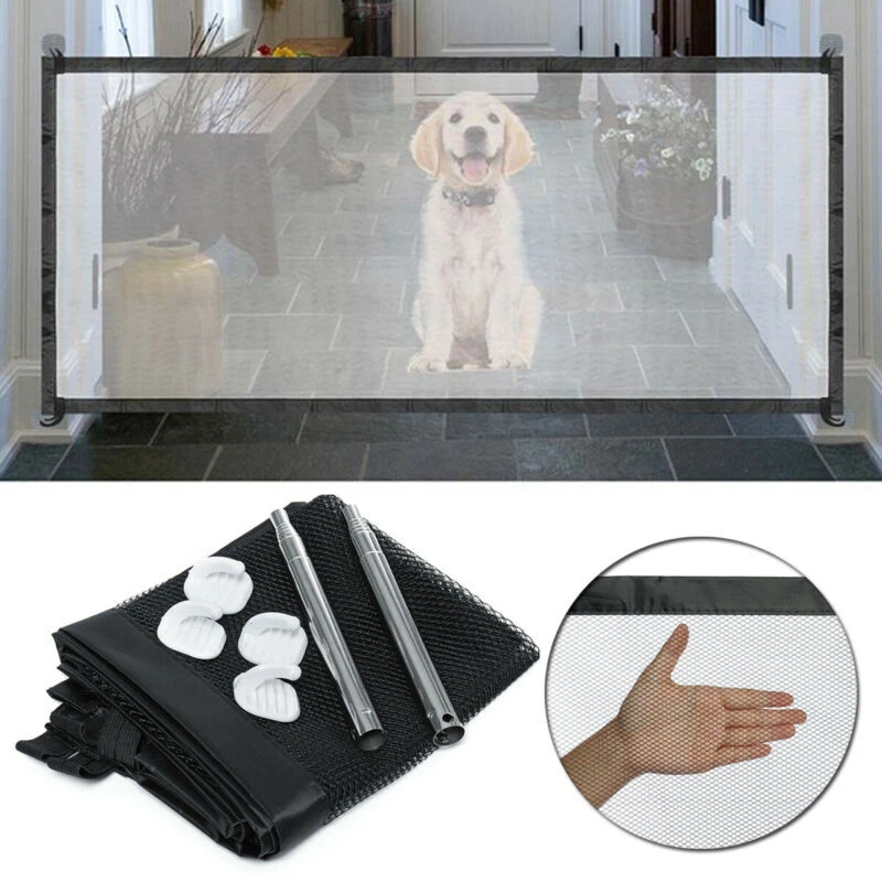 Magic Folding Net Mesh Fence Pet Safety Gate Baby Enclosure Stair Kitchen Guard - Image 4 of 4