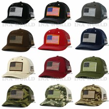 USA AMERICAN Flag Hat Cap Tactical Military Snapback Mesh Trucker Baseball Cap