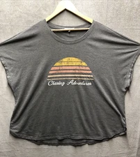 C&C California Adventures Womens Tee Shirt Size 3X Gray Sunrise