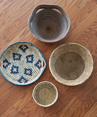 Vintage handgefertigter Wandkorb zum Aufhängen Deko, 4er Set übergroße Wandbilder groß