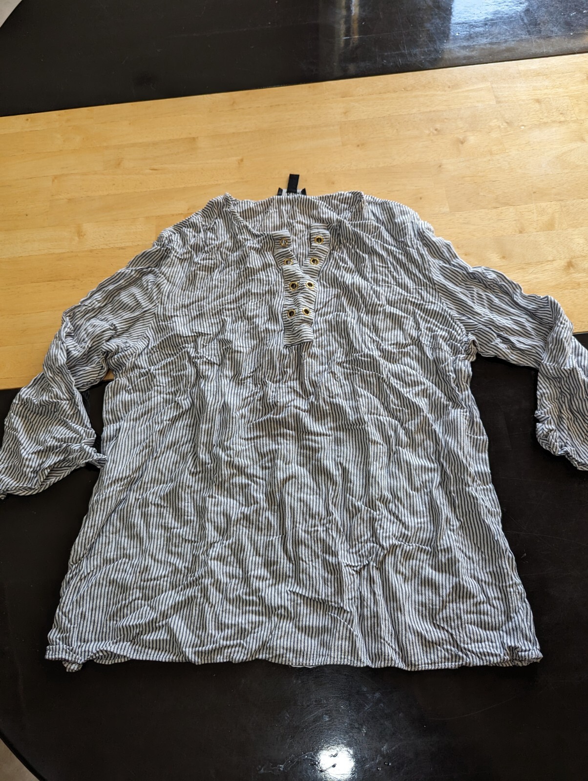 Womens Jones New York Signature striped blouse sz l