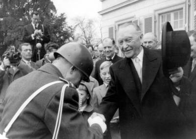 Federal Chancellor Konrad Adenauer expressed his gratitude to - 1958 Old Photo