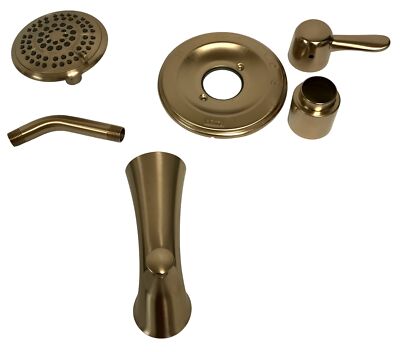 Delta T14438-CZ Champagne Bronze-Polished Bathtub & Shower Faucet w ...