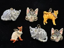 Rare Vintage LUNCH AT THE RITZ 6 Kitty Cat Charms