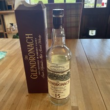 RARE Glendronach  15 Year Old Empty Whisky Bottle & Box. Damaged cork